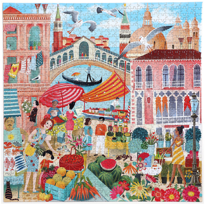 eeBoo Venice Open Market 1000 Pc Puzzle PZTVCE