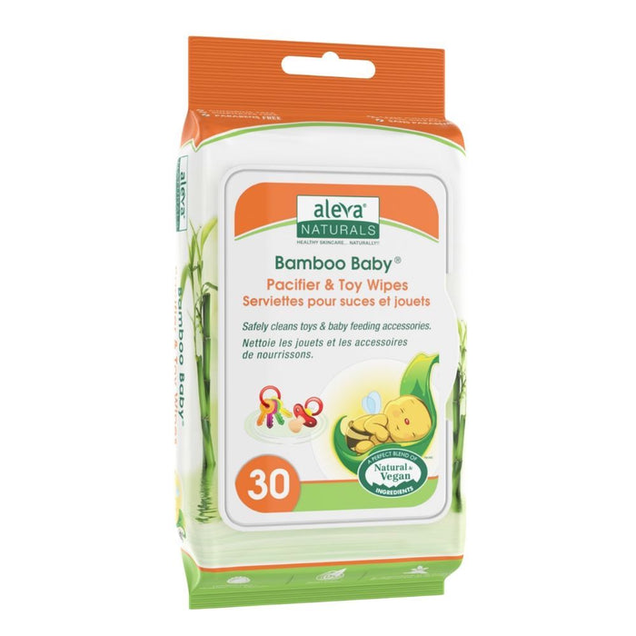 Aleva Bamboo Paci&Toy Wipes 30ct