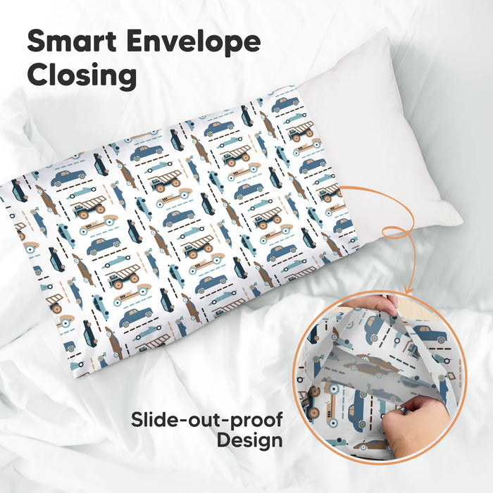 KeaBabies Printed Toddler Pillowcase 13x18'' - Vroom