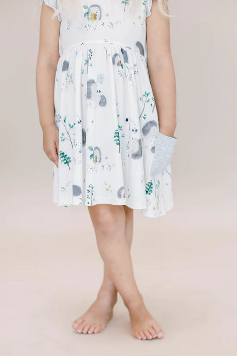 Loulou Lollipop Ruffle Pocket Dress - Hedgehogs