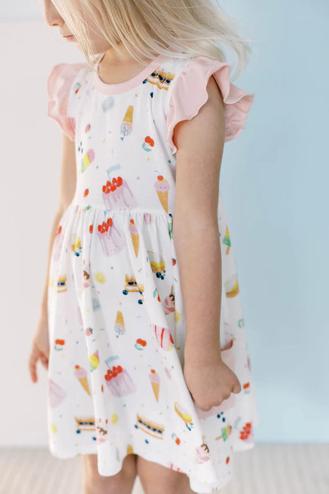 Loulou Lollipop Ruffle Pocket Dress - Sweet Treats