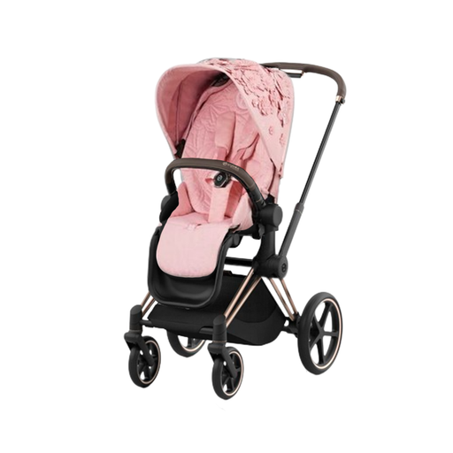Cybex Priam 4 Rose Gold Frame with Carry Cot - Simply Flowers Pink