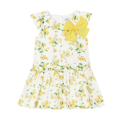 Mayoral Printed Dress with Bow - Blanco