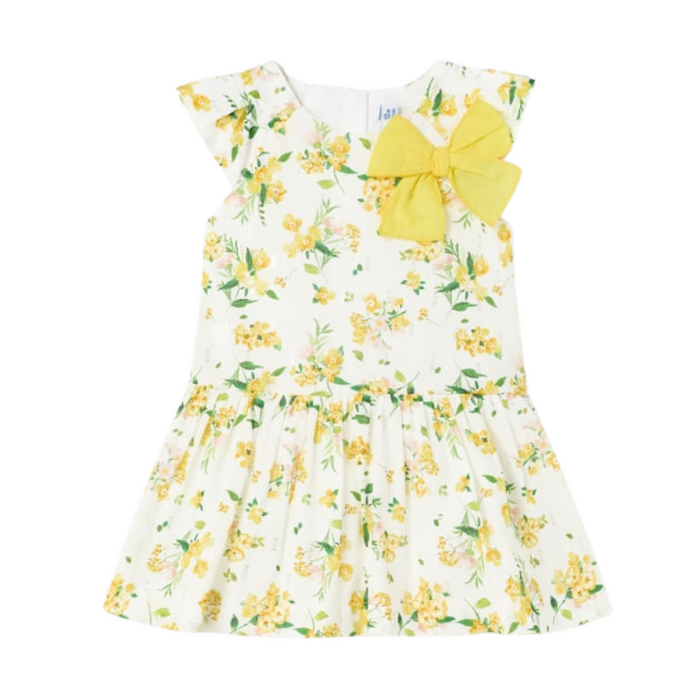 Mayoral Printed Dress with Bow - Blanco