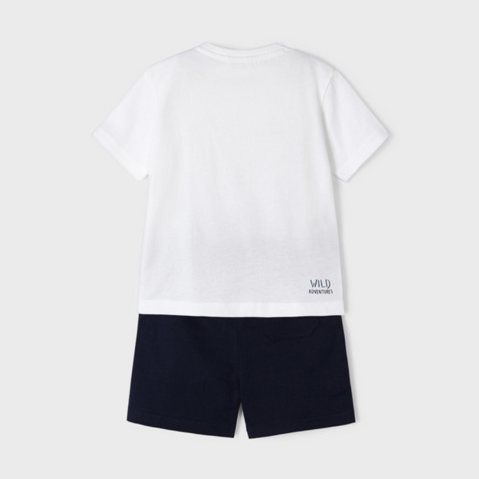 Mayoral Sustainable Cotton Print Knit Set - Marino