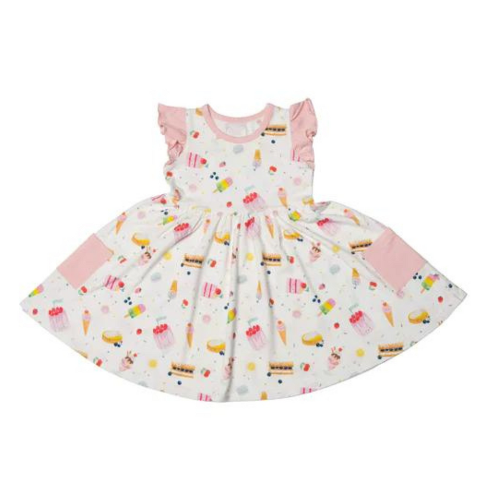 Loulou Lollipop Ruffle Pocket Dress - Sweet Treats