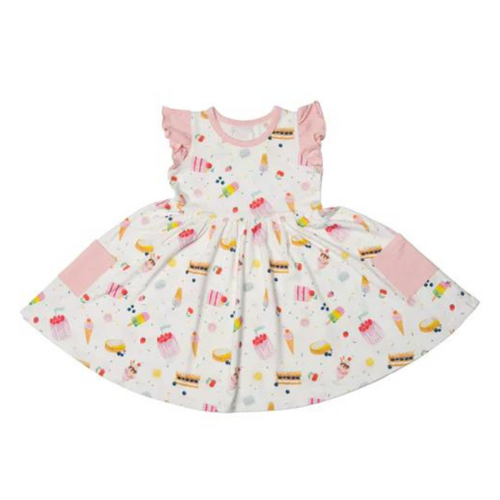 Loulou Lollipop Ruffle Pocket Dress - Sweet Treats