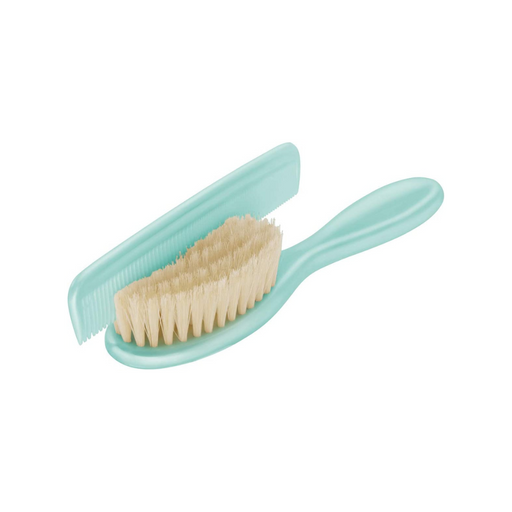 Rotho Comb & Brush Natural Bristles - Swedish Green