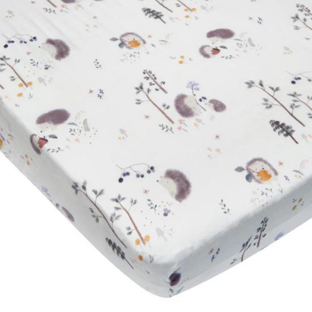 Loulou Lollipop Fitted Crib Sheet - Hedgehogs