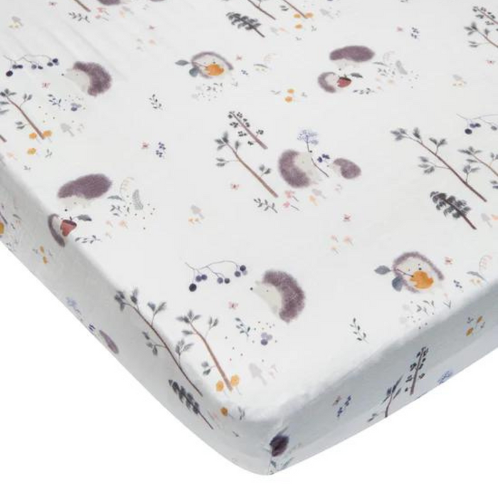 Loulou Lollipop Fitted Crib Sheet - Hedgehogs