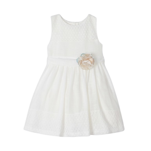 Mayoral Guipure Combined Dress - Crudo