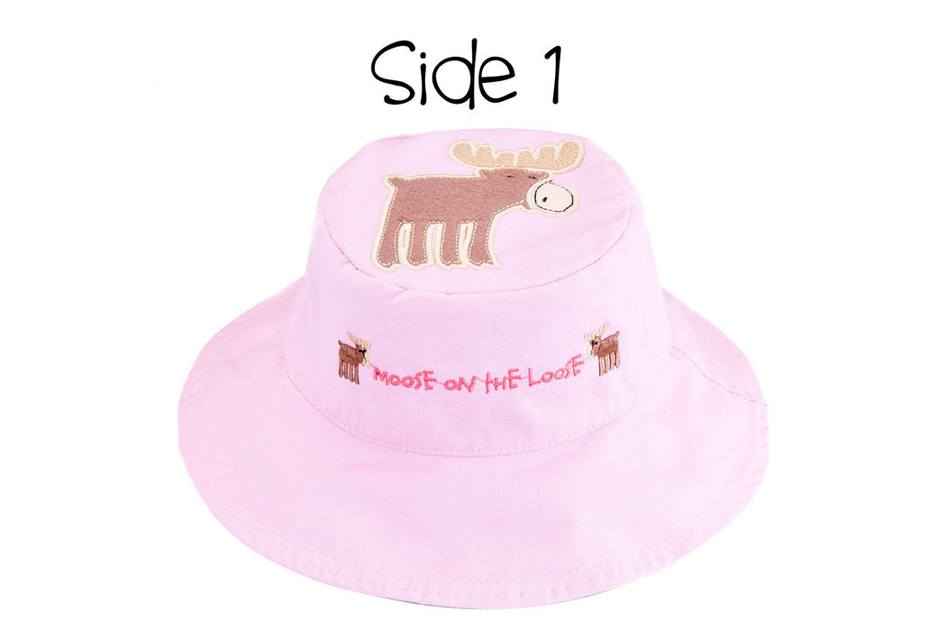 Flapjacks Reversible Kids & Toddler Sun Hat – Moose/Canoe