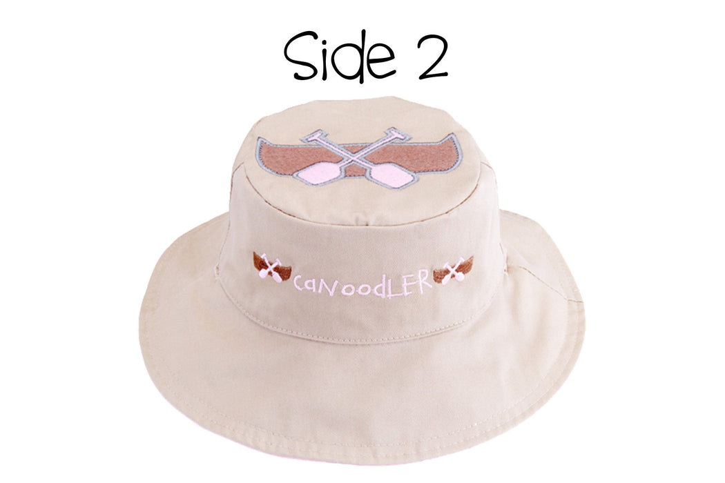 Flapjacks Reversible Kids & Toddler Sun Hat – Moose/Canoe