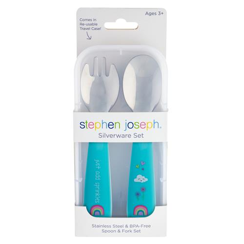 Stephen Joseph Spoon and Fork Set - Rainbow (1211-18)