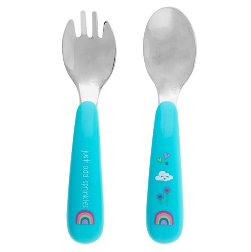 Stephen Joseph Spoon and Fork Set - Rainbow (1211-18)