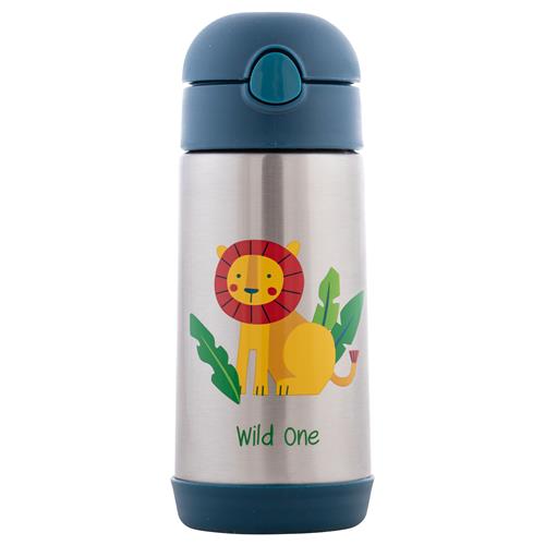 Stephen Joseph Double Wall Stainless Steel Bottle - Zoo
