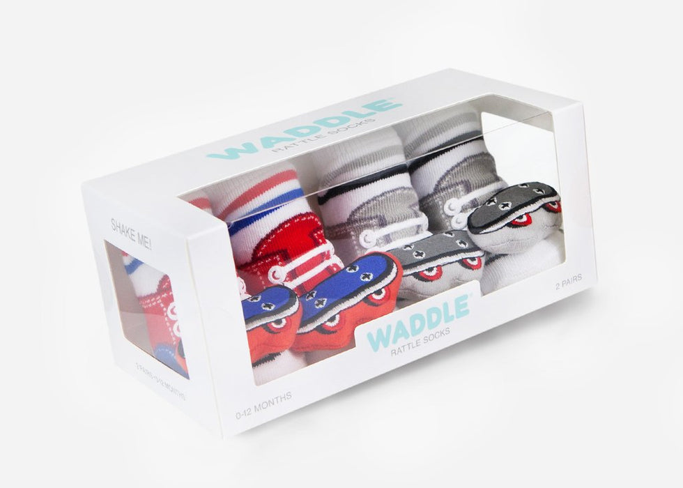 Waddle Rattle Socks 2 Pack - Skateboard
