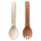 Itzy Ritzy Sweetie Silicone Baby Spoon Fork Set  - Buttercream & Toffee