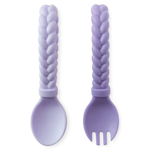 Itzy Ritzy Sweetie Silicone Baby Spoon Fork Set - Purple
