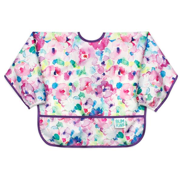 Bumkins Sleeved Bib - Watercolor Flower BK1202
