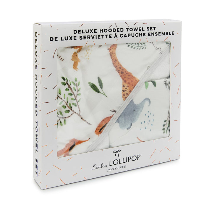 Loulou Lollipop Hooded Towel Set - Safari Jungle