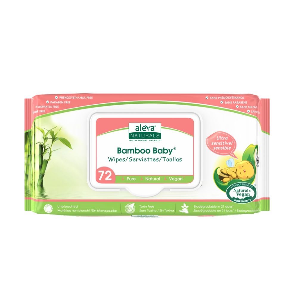 Aleva Naturals Bamboo Baby Sensitive Wipes 72ct