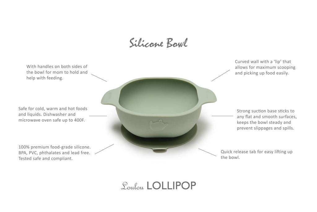 Loulou Lollipop Silicone Snack Bowl - Sage