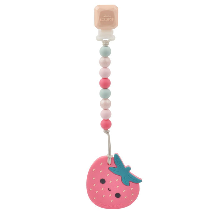 Loulou Lollipop Silicone Teether Set - Strawberry