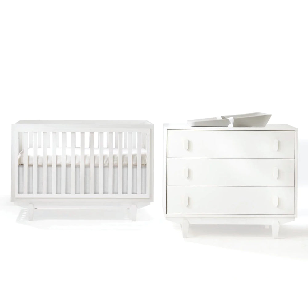 Natart Tulip Tate Crib & Dresser - White/White - MARKHAM IN STORE PICKUP ONLY