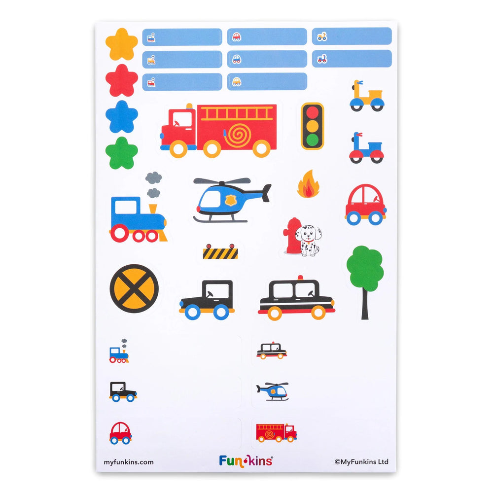 FunKins Peel & Stick Labels - Transportation