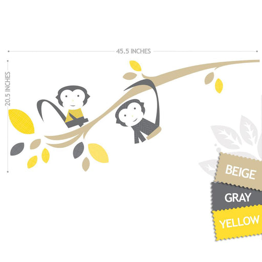 Trendy Peas Wall Decals Monkeys Beige/Grey
