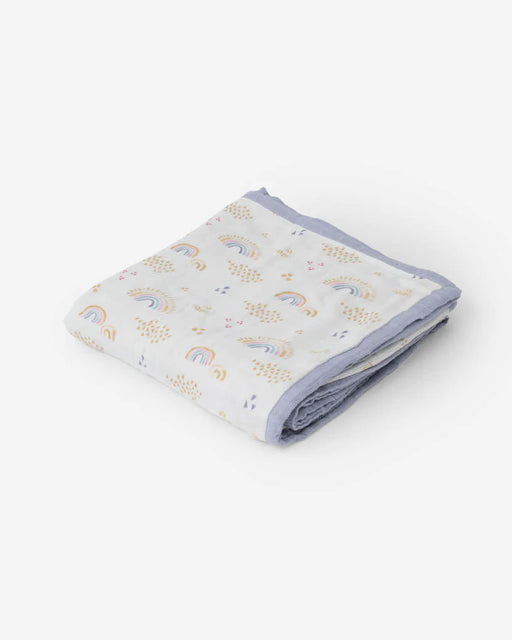 Little Unicorn Deluxe Muslin Quilt - Rainbows&Raindrops