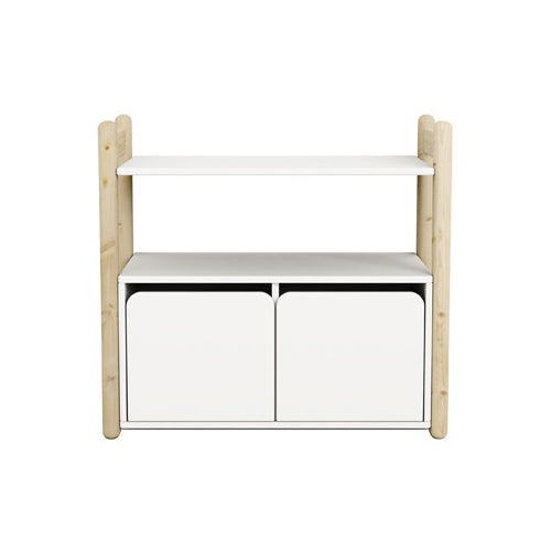FLEXA Mini C 1Shelf & 1Cupboard Clear Lacq. 81-26402-80(Markham In store pick-up Only)