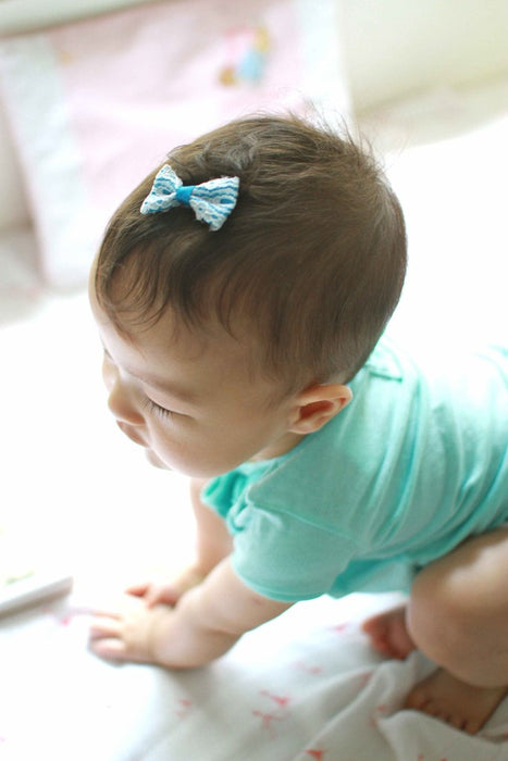 Baby Wisp Lacebow Handband Nb Blue