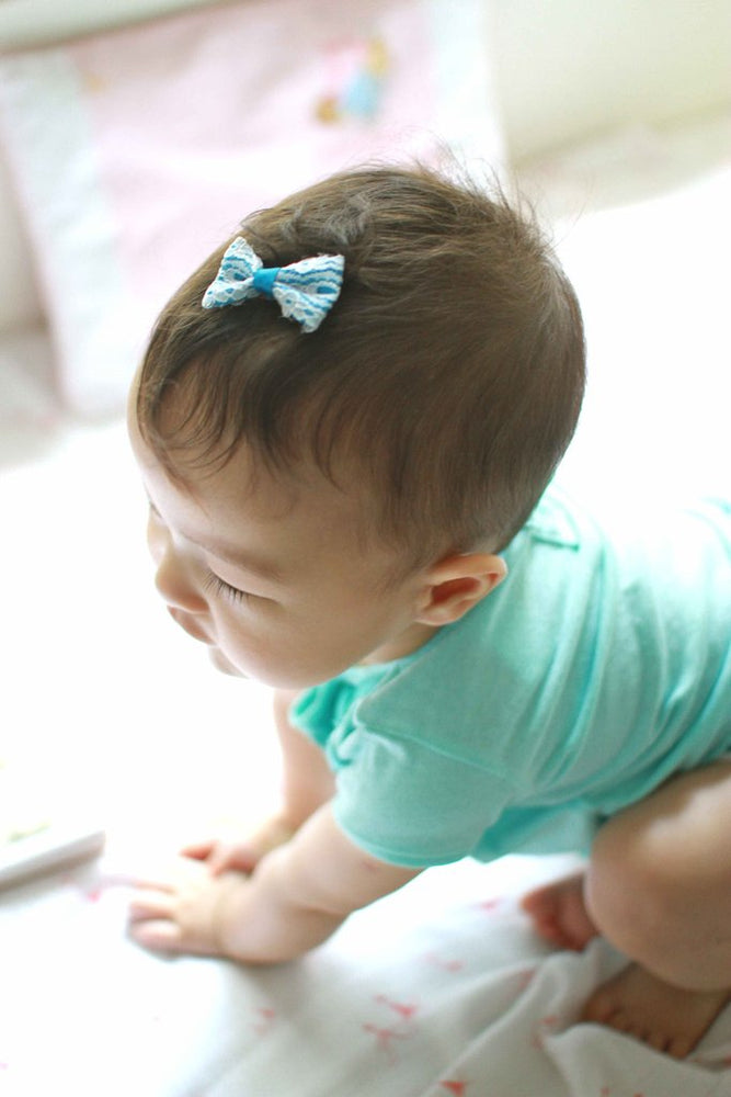 Baby Wisp Lacebow Handband Nb Blue