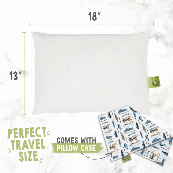 KeaBabies Toddler Pillow with Pillowcase - Vroom