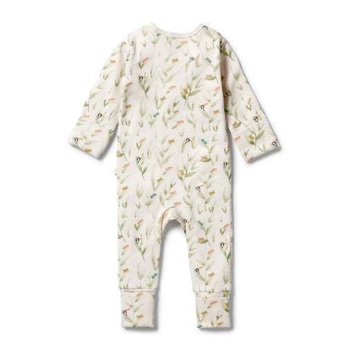 Wilson & Frenchy Organic Rib Zipsuit with feet - Peek-a-boo