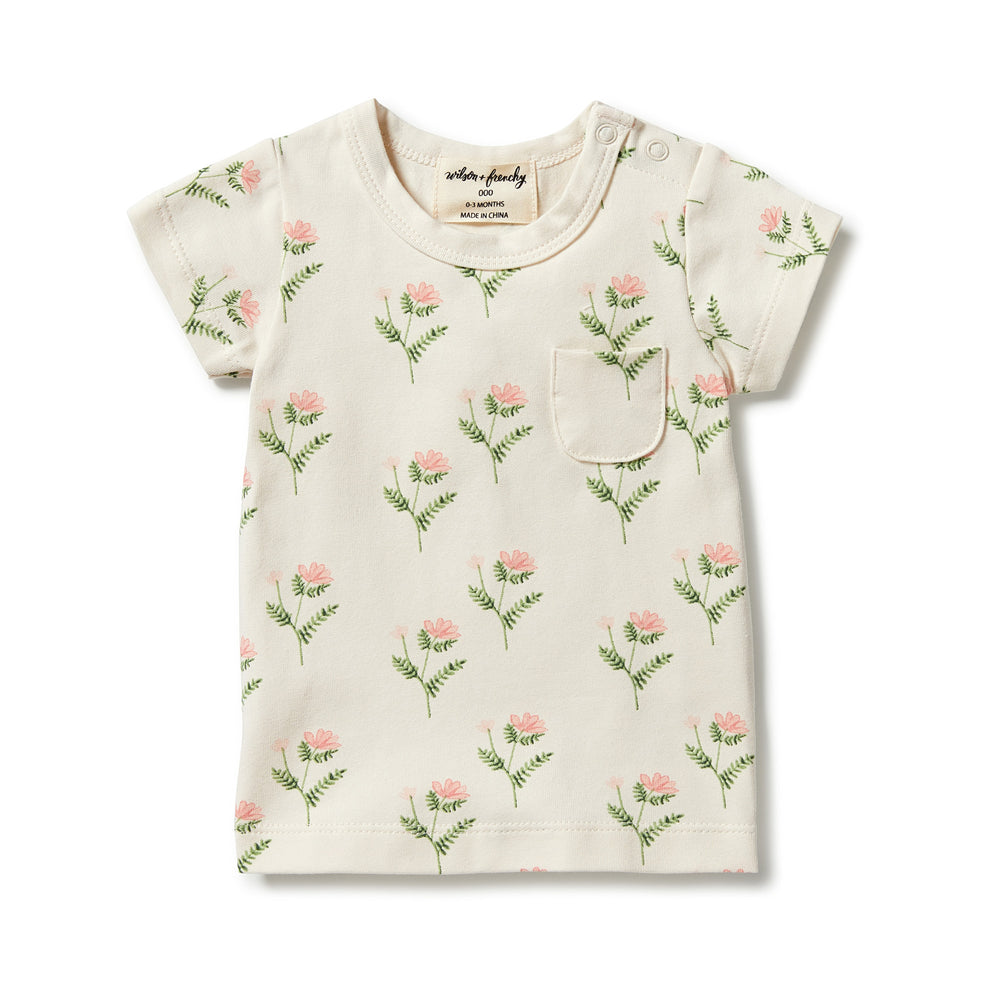 Wilson&Frenchy Organic Pocket Tee - Pretty Flower