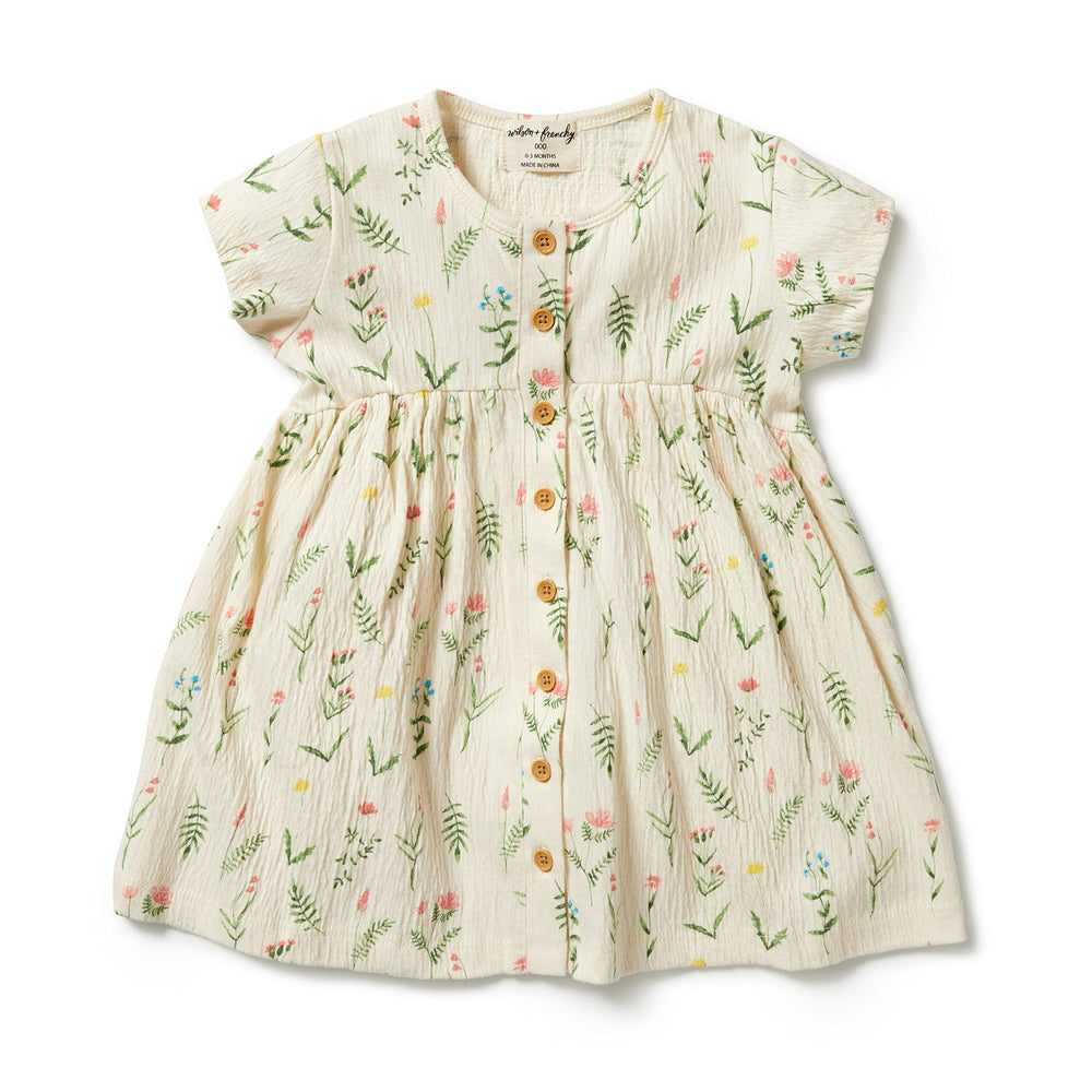 Wilson&Frenchy Crinkle Button Dress -Wild Flower