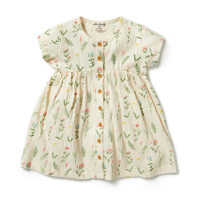 Wilson&Frenchy Crinkle Button Dress -Wild Flower