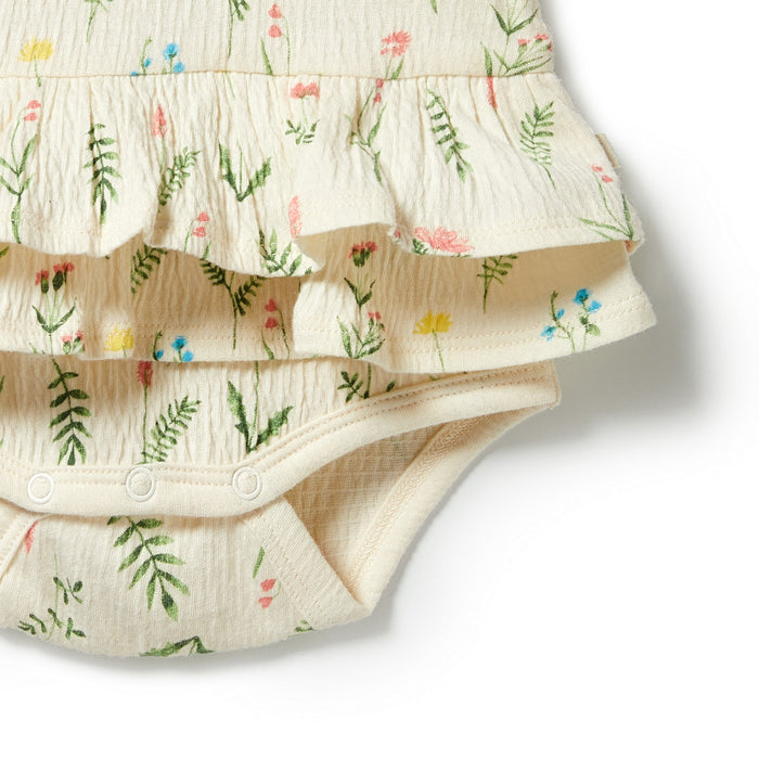 Wilson & Frenchy Crinkle Ruffle Bodysuit - Wild Flower