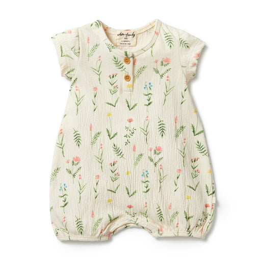 Wilson&Frenchy Crinkle Henley Playsuit -  Wild Flower