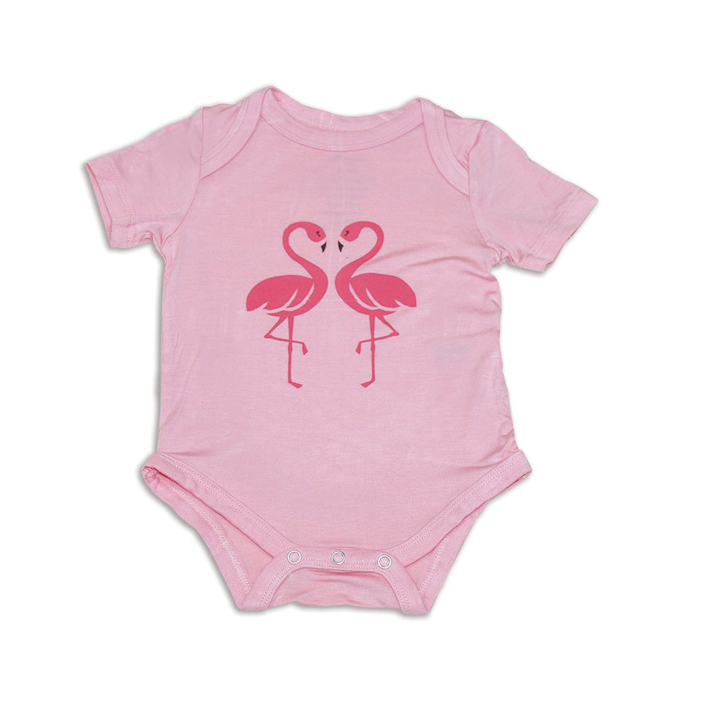 Silkberry Short Sleeve Onesie - Jellyfish/Flamingo