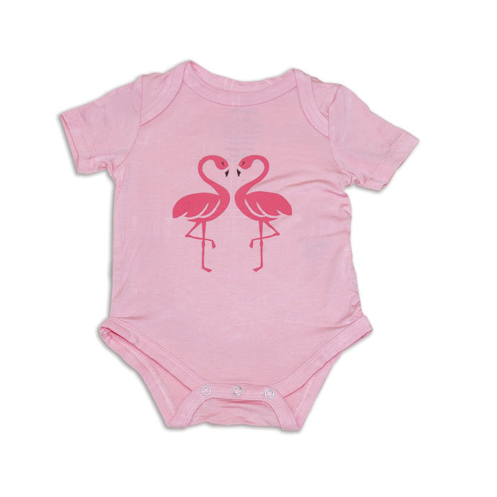 Silkberry Short Sleeve Onesie - Jellyfish/Flamingo