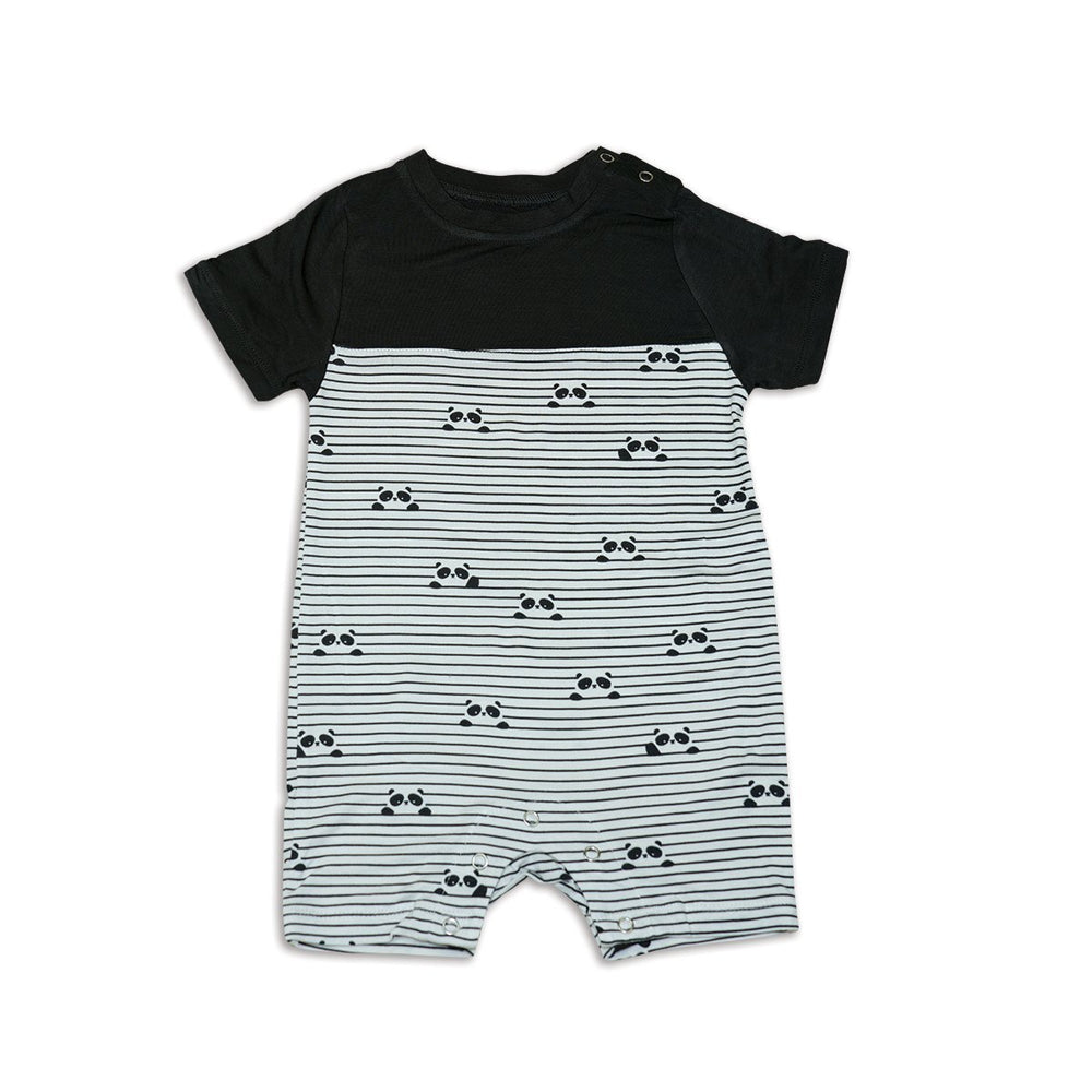 Silkberry Bamboo Short Sleeve Romper - Peek A Boo Panda (WF4220)