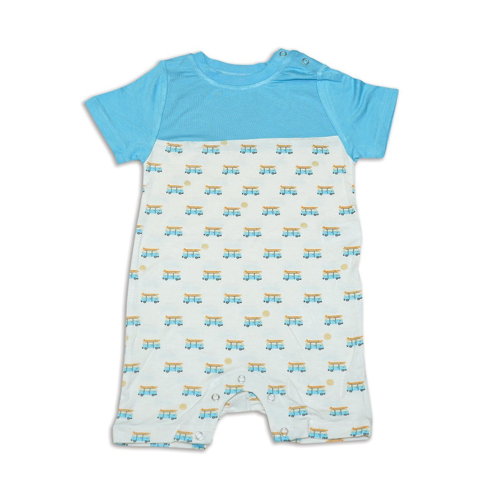 Silkberry Bamboo Short Sleeve Romper - Sunset Cruising Print (WF4220)