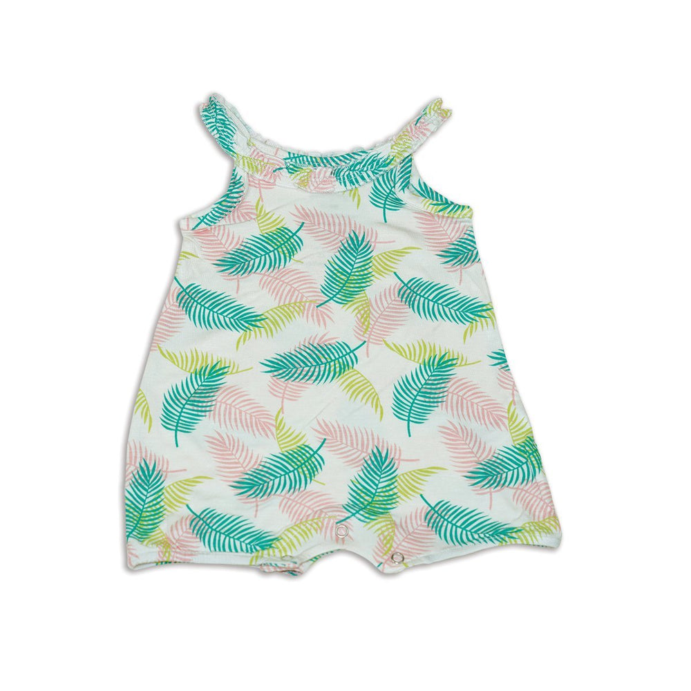Silkberry Bamboo Ruffle Romper - Tropical Palm Print (WF4234)