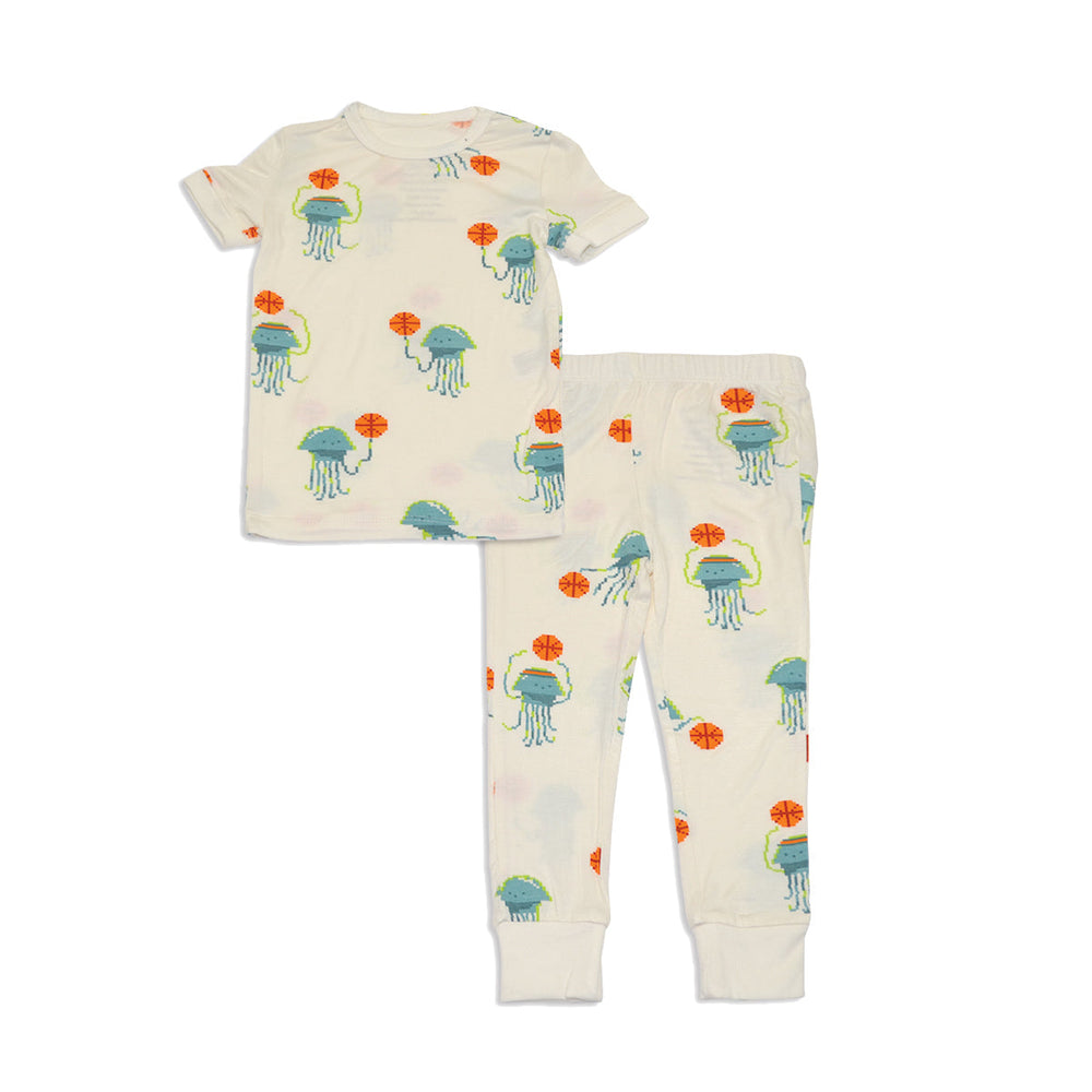 Silkberry Bamboo Short Sleeve Pajama Set - Pixel Jelly Print