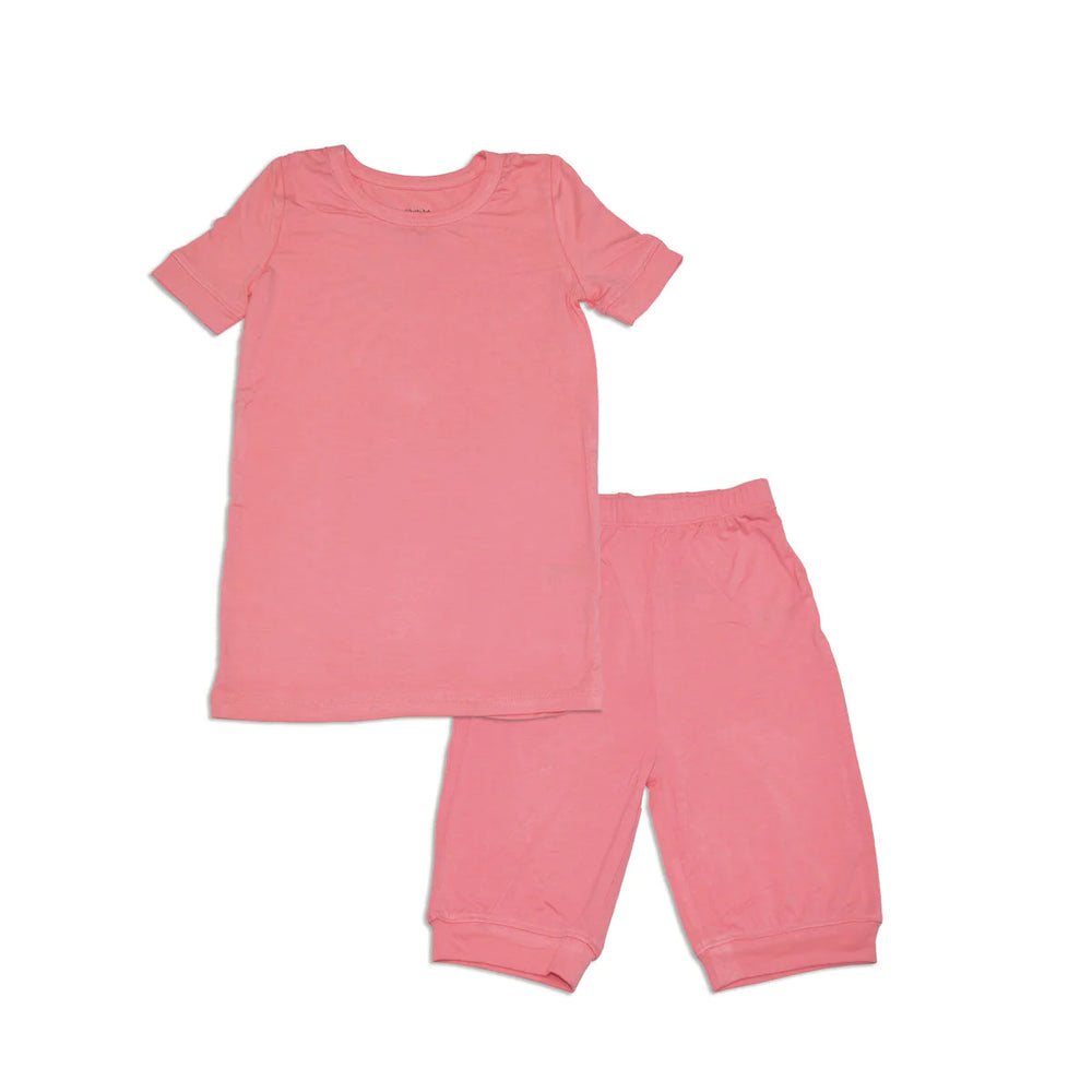 Silkberry Baby Bamboo Short Sleeve Top & Shorts Pajama Set - Pink Lemonade
