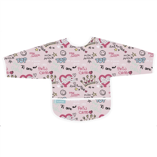 Kushies Clean Bib W/Sleeves Multi Alphabet 2-4Y